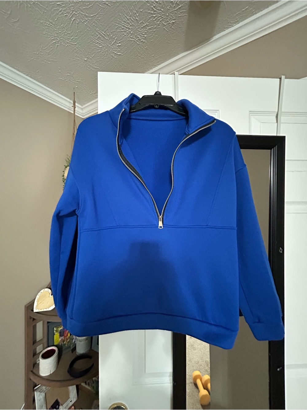 SHEIN Women's Cobalt Blue Half-Zip Pullover